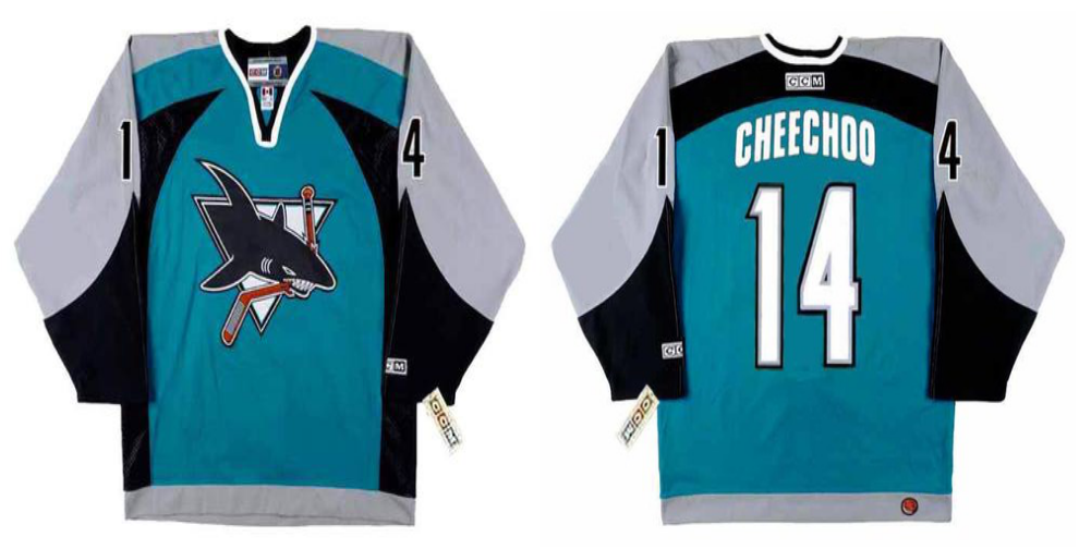 2019 Men San Jose Sharks #14 Cheechoo blue CCM NHL jersey 